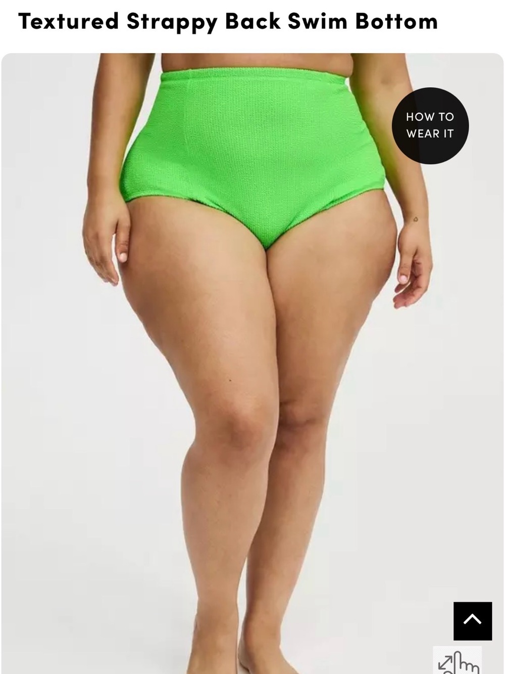 Torrid Sz 2 Acid Green textured swim bottom with ladder back